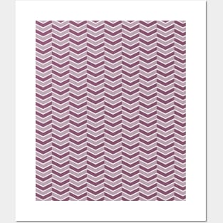 Dusty Plum, Purple and White Chevron Arrow Pattern Posters and Art